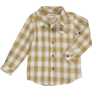 NEW ME & HENRY men's plaid button down shirt in atwood mustard/white
